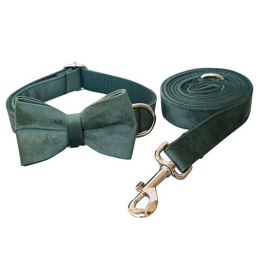 Green Velvet Dog Collar