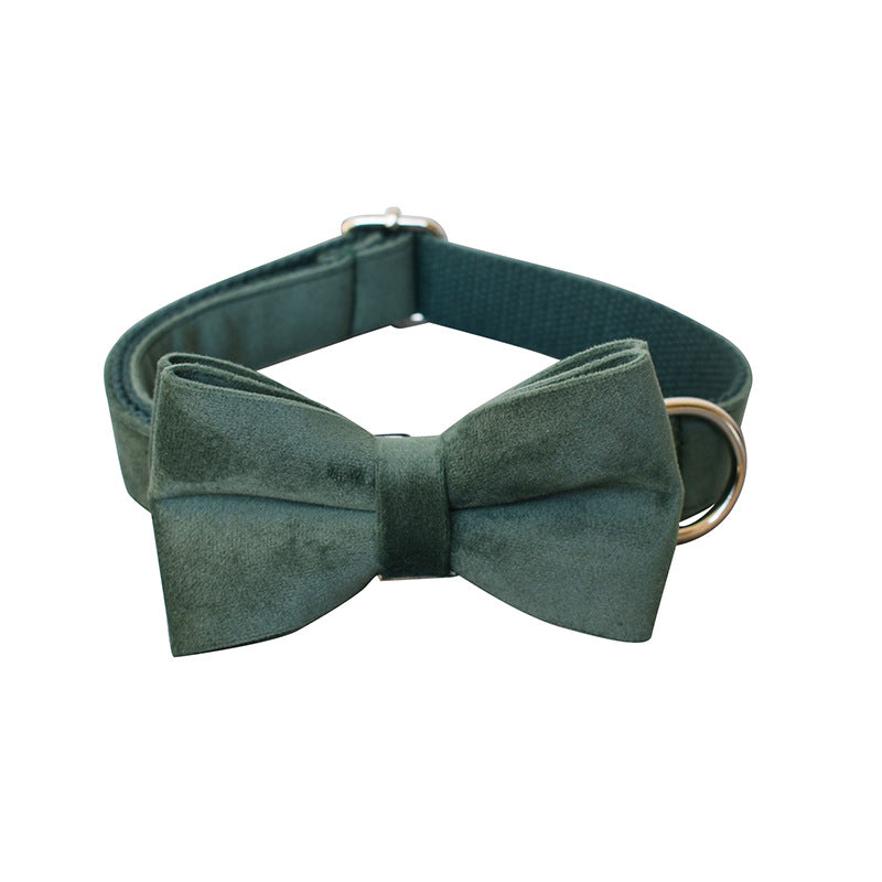 Green Velvet Dog Collar