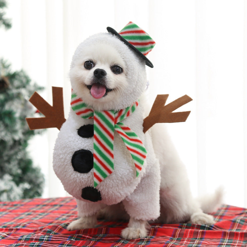 Christmas Pet Clothes Standing Snowman