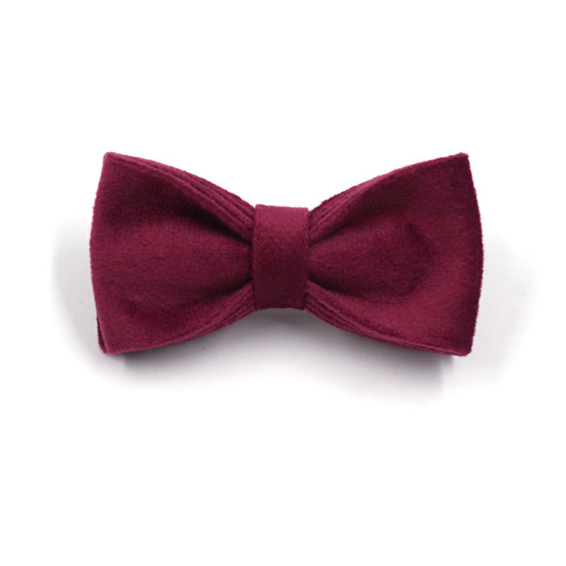 Soft Burgundy Velvet Pet Collar