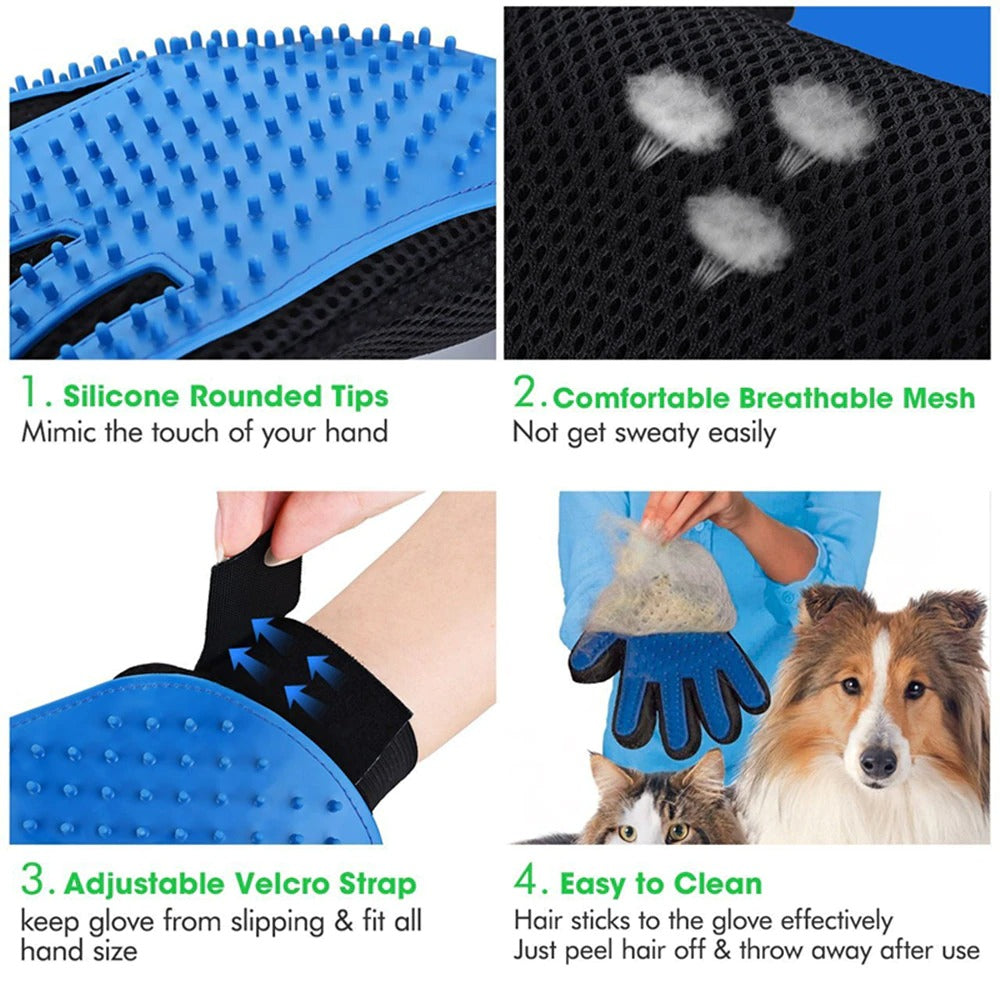 Pet grooming glove