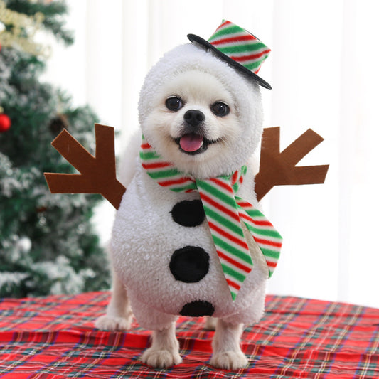 Christmas Pet Clothes Standing Snowman