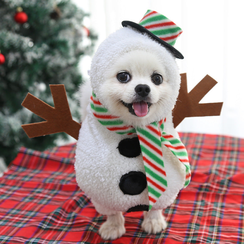 Christmas Pet Clothes Standing Snowman