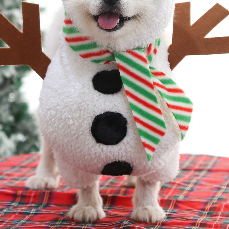 Christmas Pet Clothes Standing Snowman