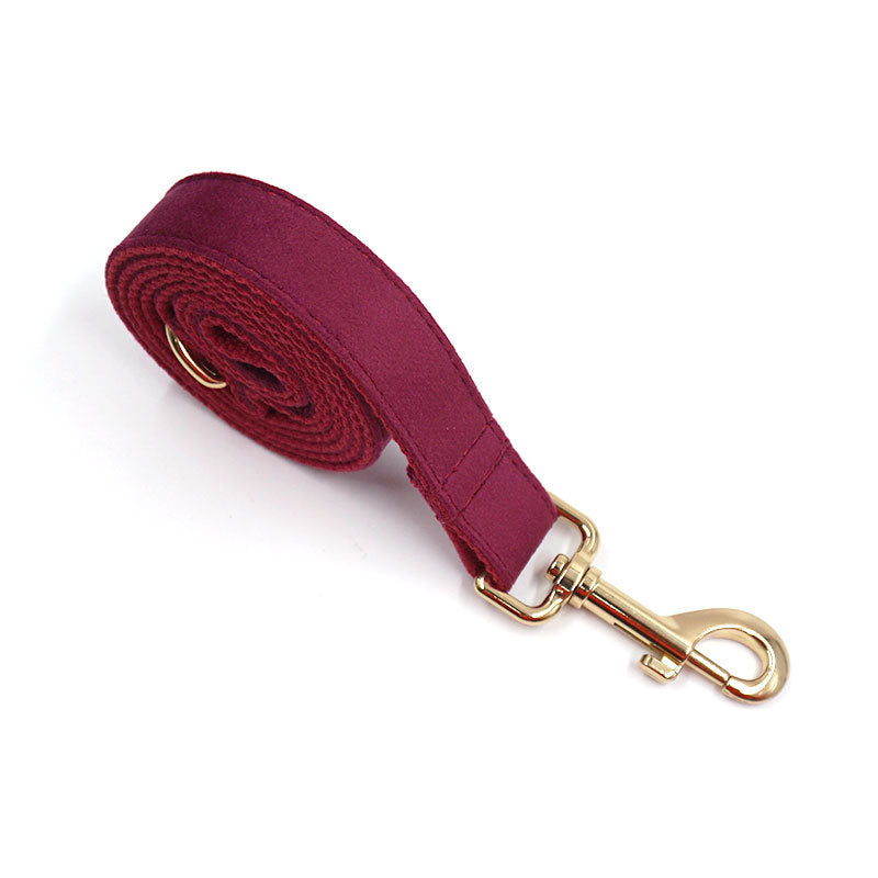 Soft Burgundy Velvet Pet Collar