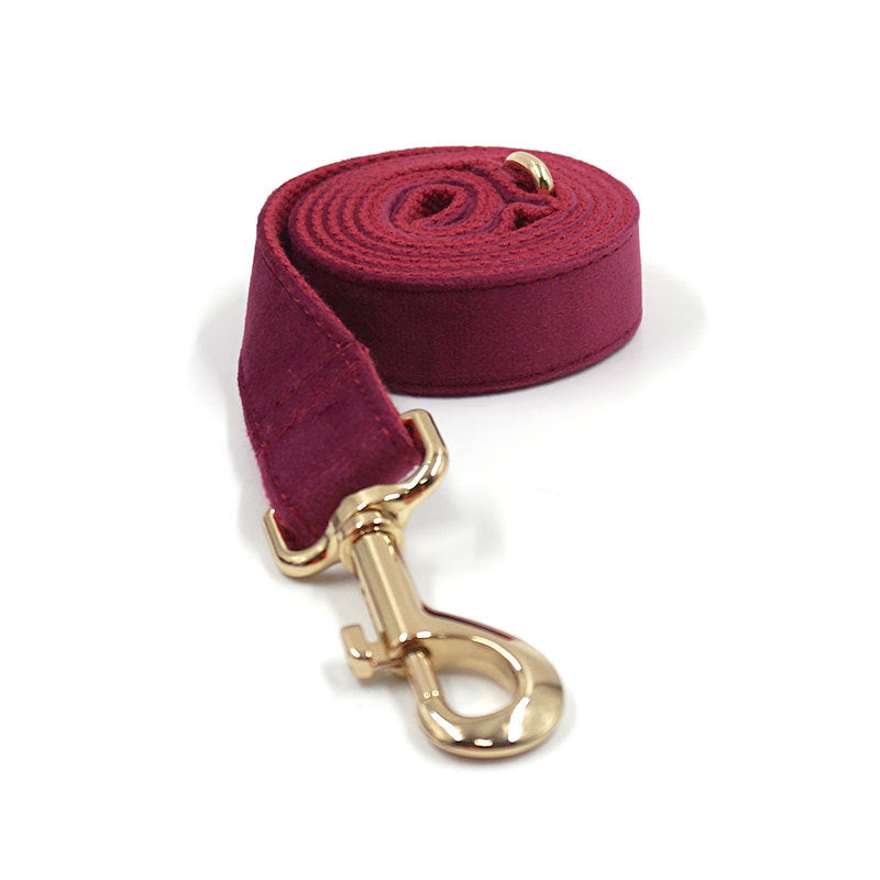 Soft Burgundy Velvet Pet Collar